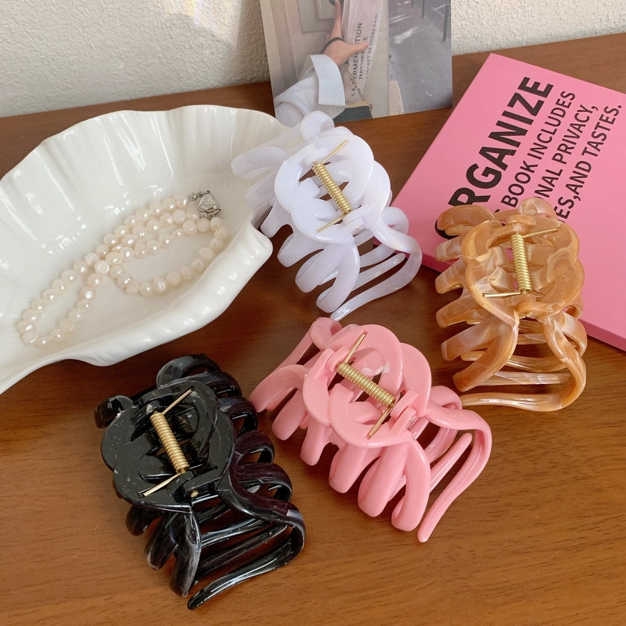 Women's Casual Simple Style Solid Color Plastic Hair Claws