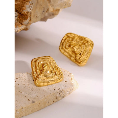 1 Pair Simple Style Classic Style Swirl Pattern Solid Color 304 Stainless Steel Stainless Steel Earrings