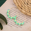bohemian sector synthetic gemstones shell copper tassel mesh women's ear hook