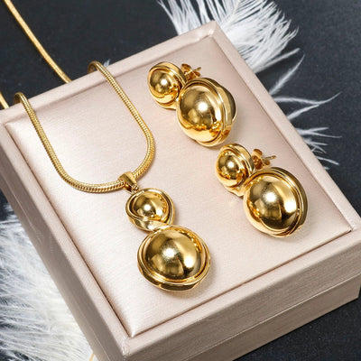 Jewelry Simple Style Classic Style Circle 304 Stainless Steel Jewelry Set