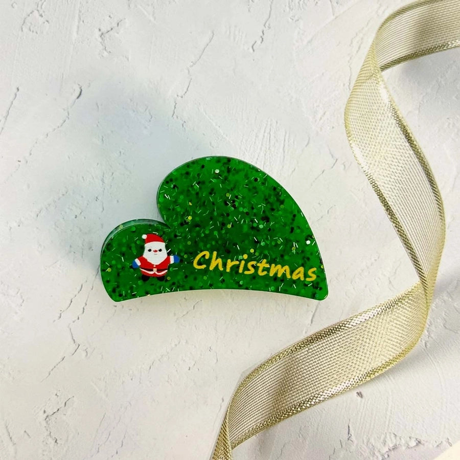 Christmas Cute Simple Style Women's Animal Santa Claus Heart Shape Arylic Hair Claws