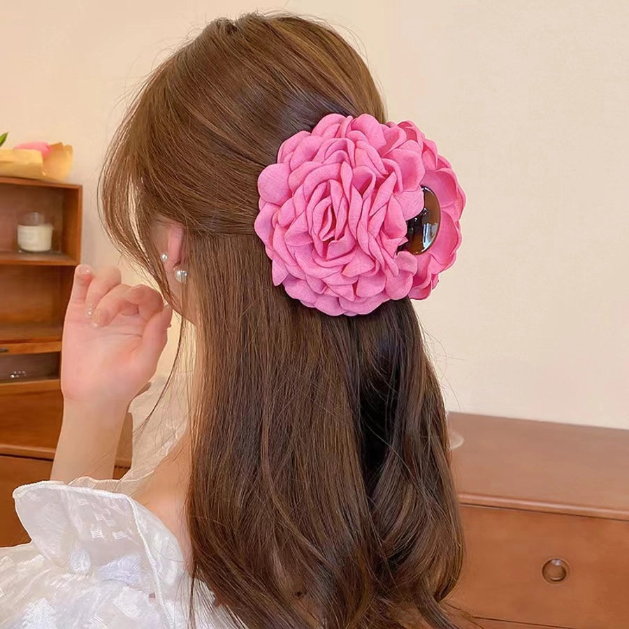 Fabric Flower Hairpin Headwear Back of Head Large Grab Clip Advanced Sense Hairpin Disc Hair Elegant Shark Clip Hair Accessories for Women