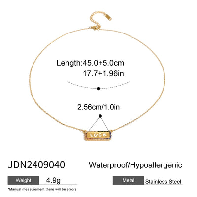 Jewelry Simple Style Classic Style Letter 304 Stainless Steel Zircon Inlay Necklace
