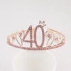 New Birthday Crown  60 Digital Birthday Headband Bridal Banquet Rhinestone Hair Accessories Alloy Headband Women