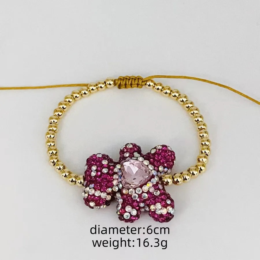Wholesale Jewelry Casual Elegant Cute Bear Artificial Crystal Copper Crystal Inlay Bracelets