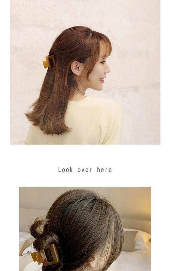 Korean-style Simple Leopard Print Small and Medium-sized Acetic Acid Clip Headwear Shark Clip for Women