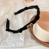 fashion plaid cloth handmade artificial pearls rhinestones hair band 1 piece