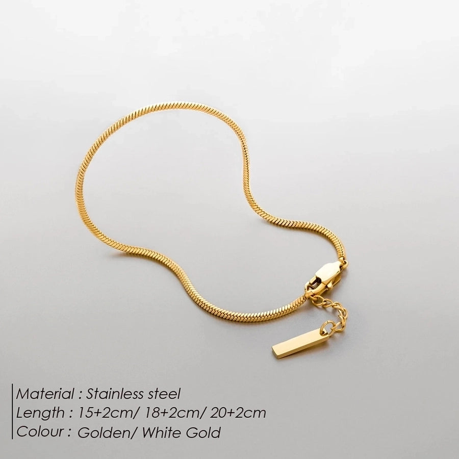 Hip-Hop Simple Style Geometric 304 Stainless Steel 18K Gold Plated White Gold Plated Bracelets In Bulk