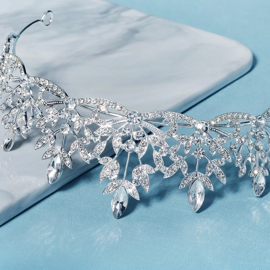 women's retro water droplets alloy inlay zircon crown