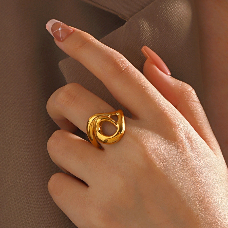 Jewelry Simple Style Irregular 304 Stainless Steel 18K Gold Plated Polishing Open Rings