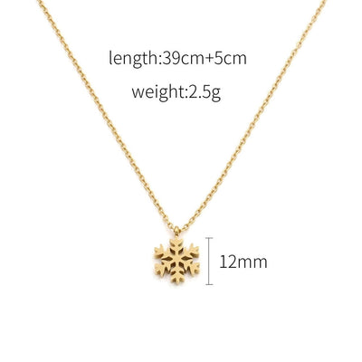 Jewelry IG Style Modern Style Commute Snowflake Titanium Steel Pendant Necklace