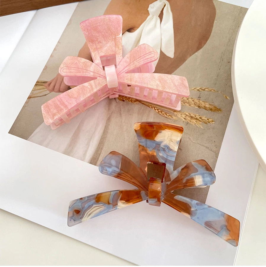Women's Simple Style Artistic Bow Knot Acetic acid sheets Hair Claws