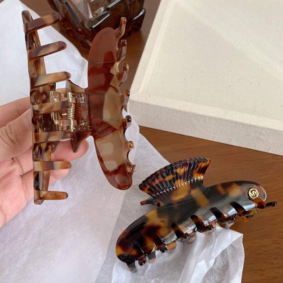 Women's Korean Style Leopard Acetic acid sheets Hair Claws