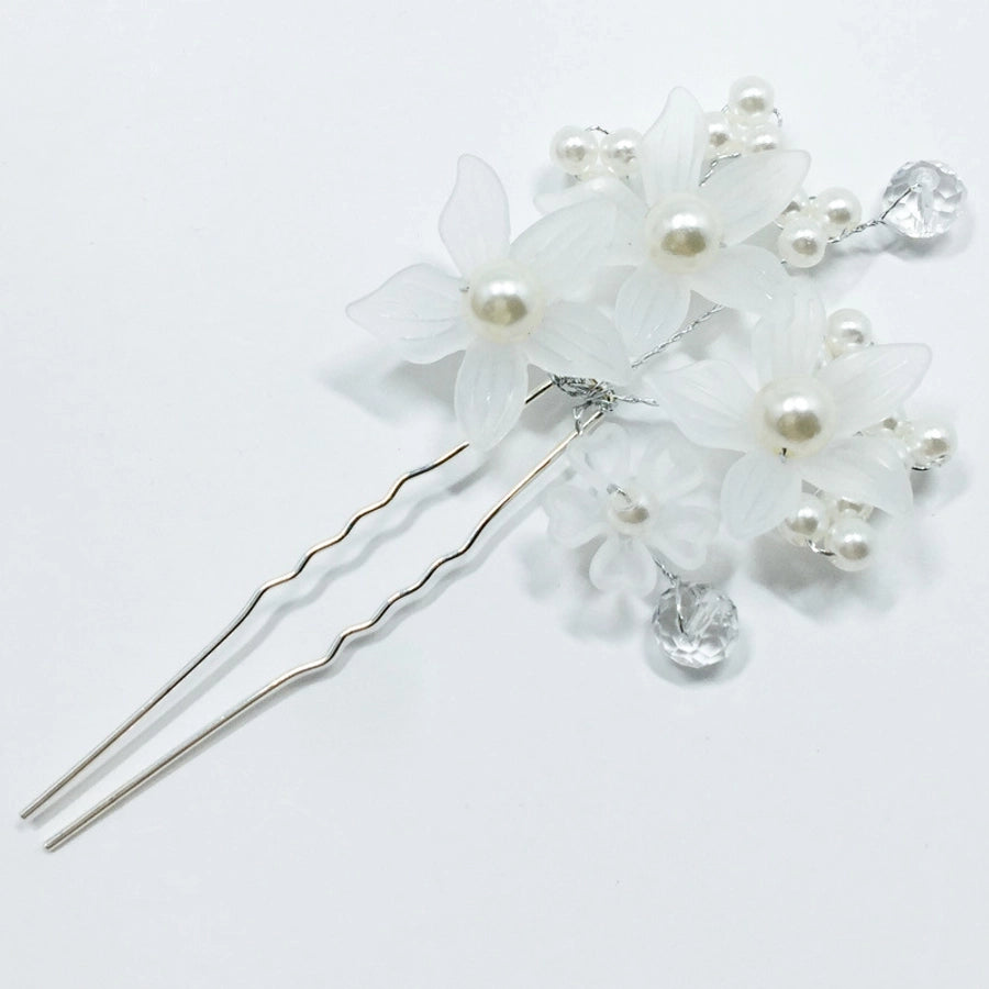 elegant bridal flower arylic imitation pearl hairpin