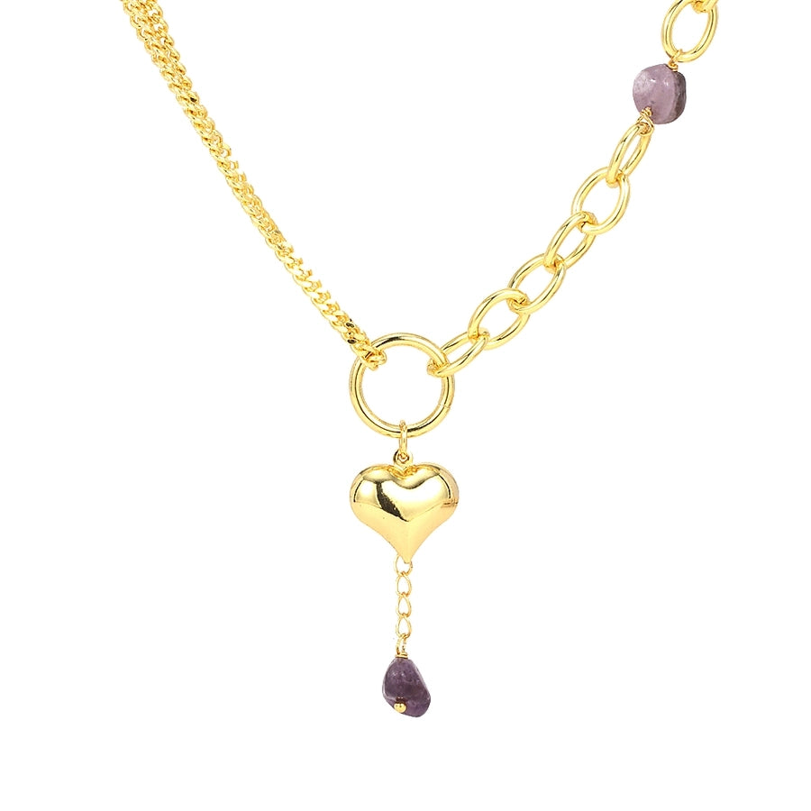 Jewelry Elegant Classic Style Streetwear Heart Shape Copper Bracelets Necklace