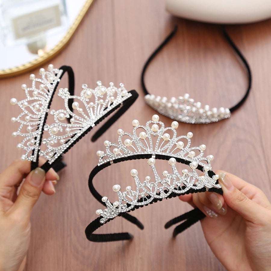 Women's Cute Crown Imitation Pearl Alloy Hair Band