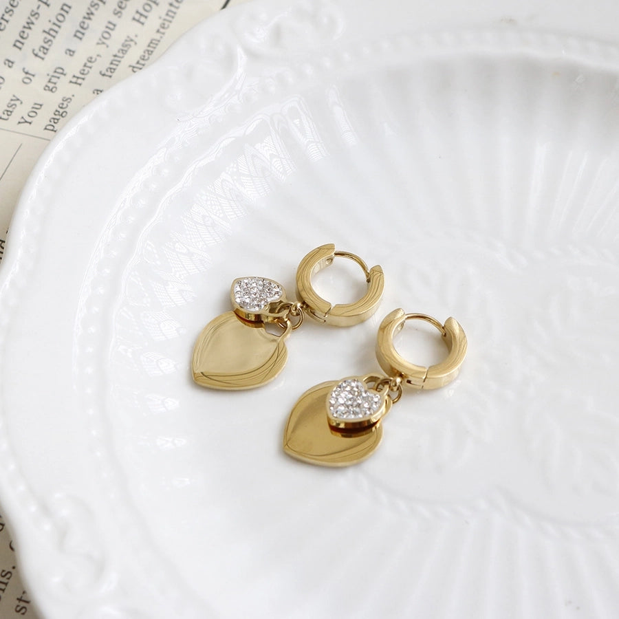 Jewelry Elegant Simple Style Heart Shape 304 Stainless Steel Plating Bracelets Earrings Necklace