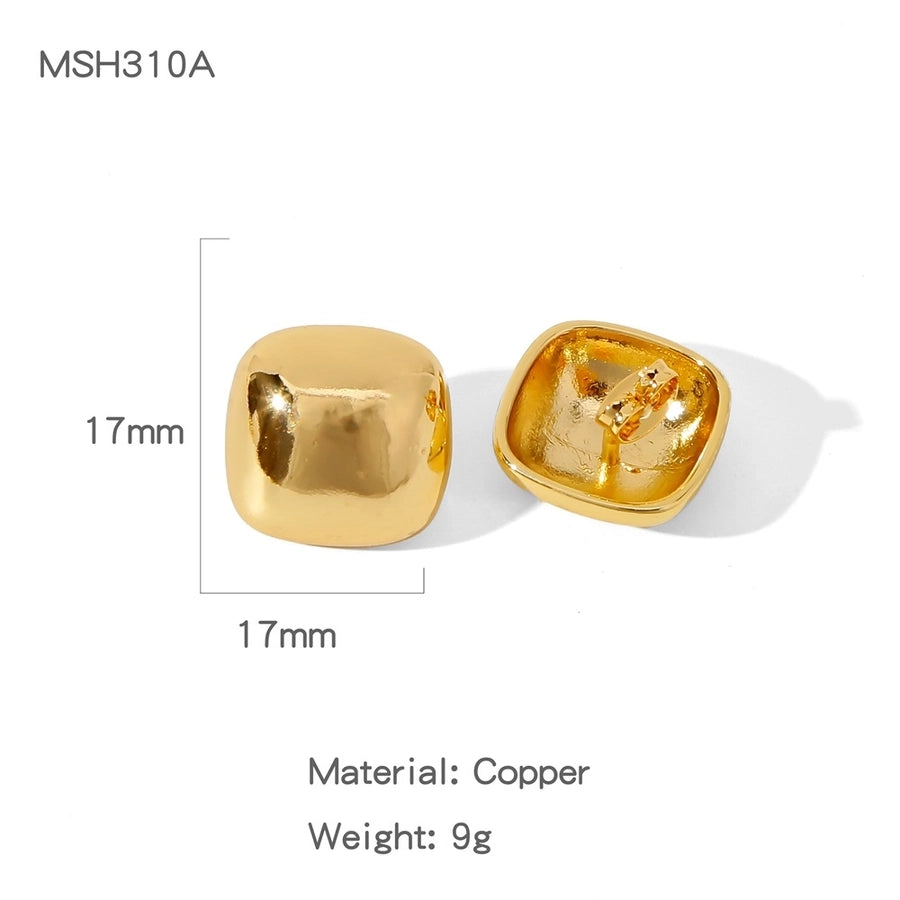 1 Pair Simple Style Solid Color Plating Copper Copper Earrings