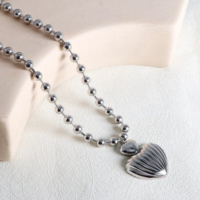 Jewelry IG Style Simple Style Commute Heart Shape 304 Stainless Steel Earrings Necklace