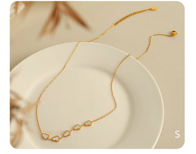 Jewelry IG Style Elegant French Style Gourd 304 Stainless Steel Shell 18K Gold Plated Polishing Pendant Necklace