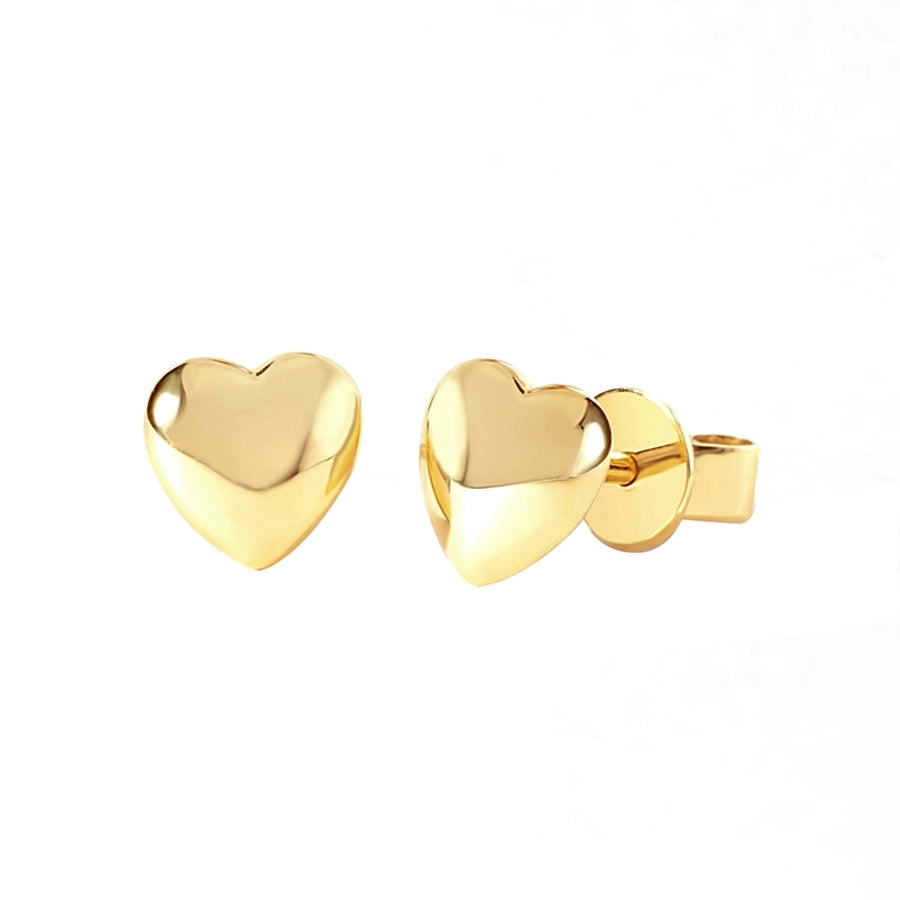 1 Pair Casual Simple Style Heart Shape Enamel Copper Zircon 24K Gold Plated Huggie Earrings Drop Earrings Ear Studs