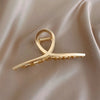 retro solid color alloy plating hair claws 1 piece