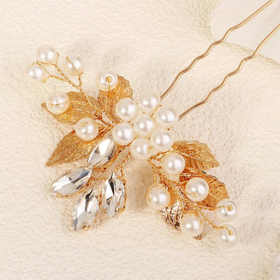 Women's Simple Style Flower Imitation Pearl Alloy Rhinestone Insert comb
