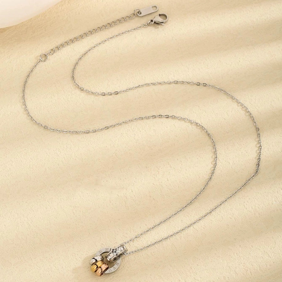 Jewelry Simple Style Roman Style Circle Roman Numeral 304 Stainless Steel Jewelry Set