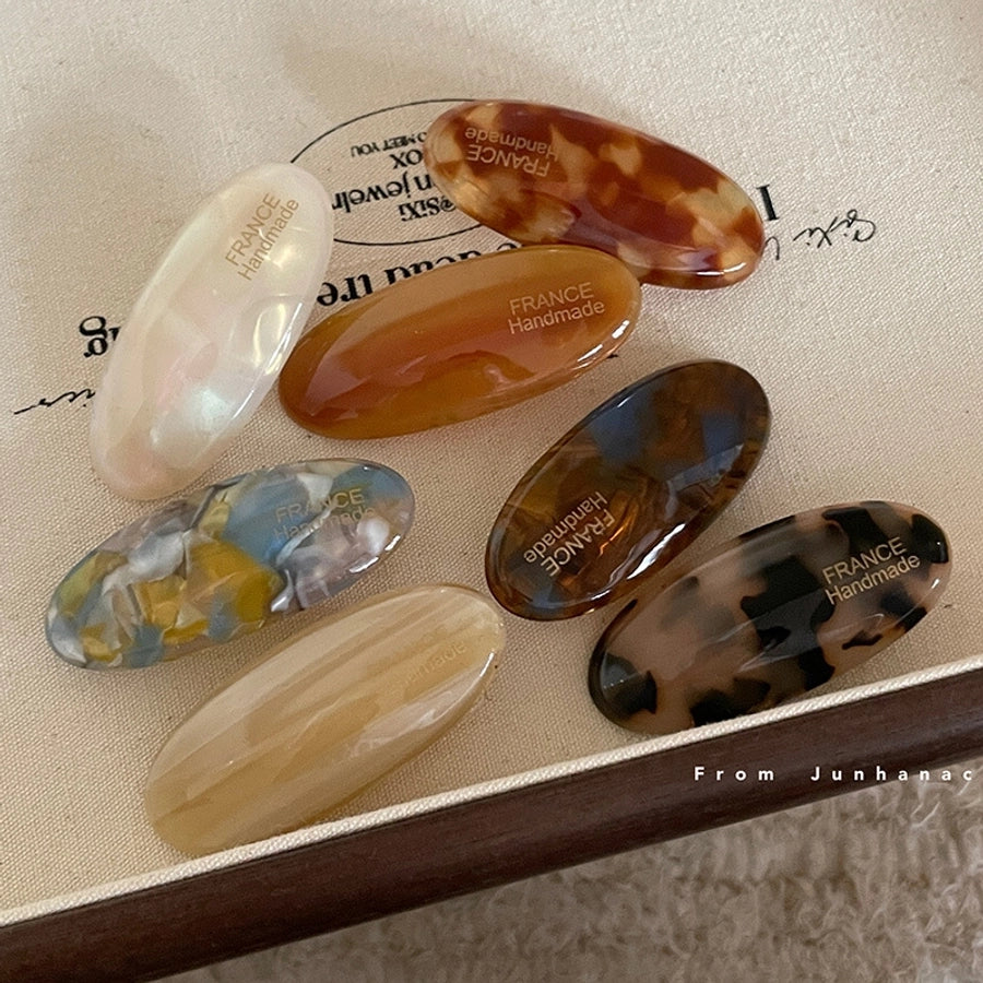 women's retro lady color block arylic hair clip