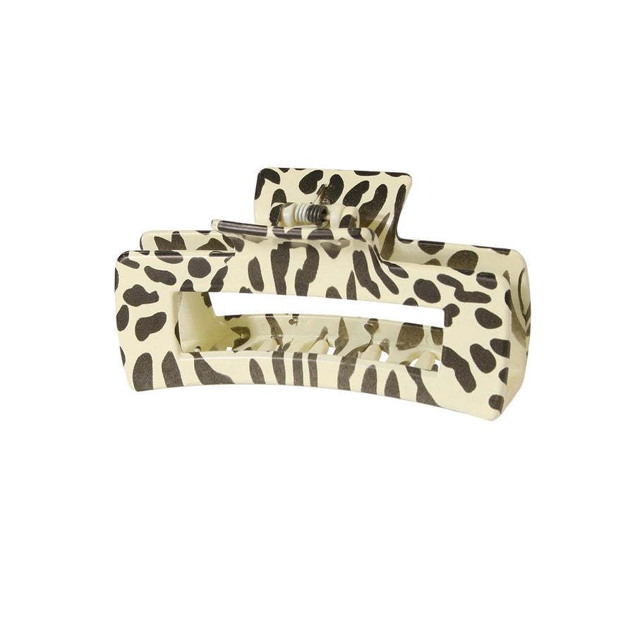 retro leopard plastic printing hair claws 1 piece