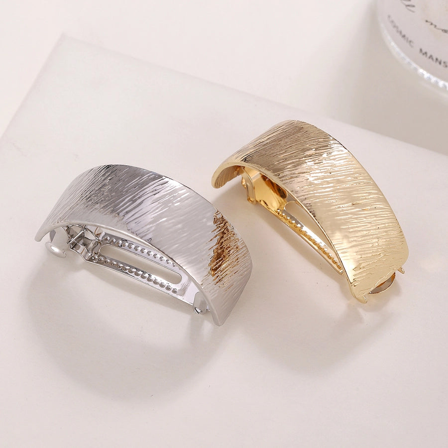 simple style solid color alloy plating hair clip
