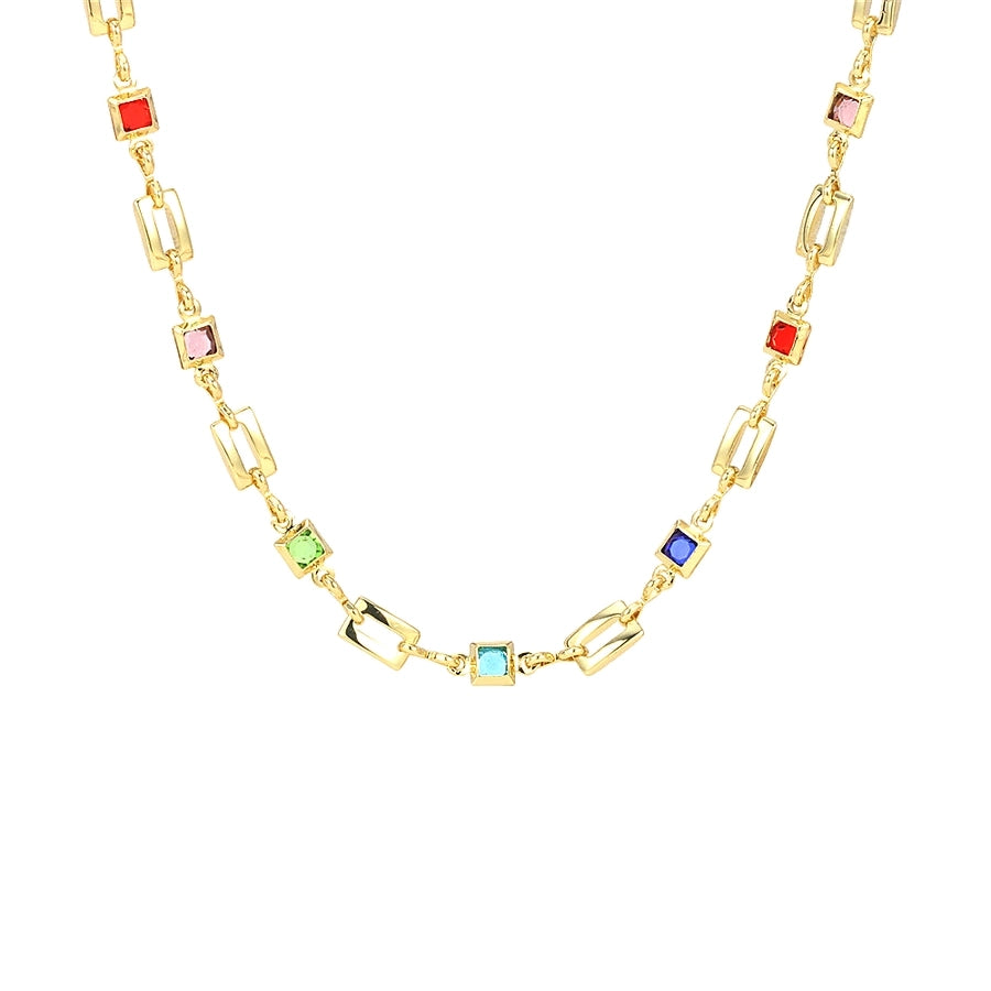 Jewelry IG Style Facial Features Eye  Face Copper Zircon Enamel Inlay Bracelets Necklace