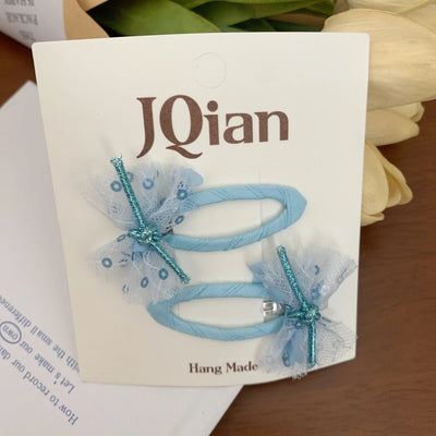 Women's Cute Sweet Korean Style Bow Knot Gauze Sequins Handmade Lace Hair Clip Hair Tie