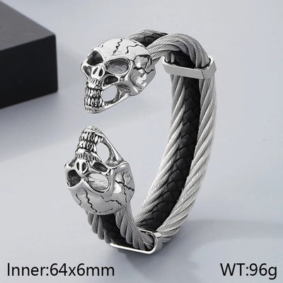 Business Lion's head Wolf Head Skull 304 Stainless Steel 18K Gold Plated Men's Bangle