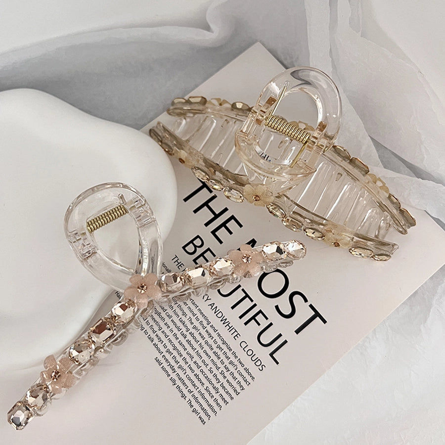 Women's Artistic Korean Style Geometric Arylic Plastic Inlay Artificial Crystal Hair Claws