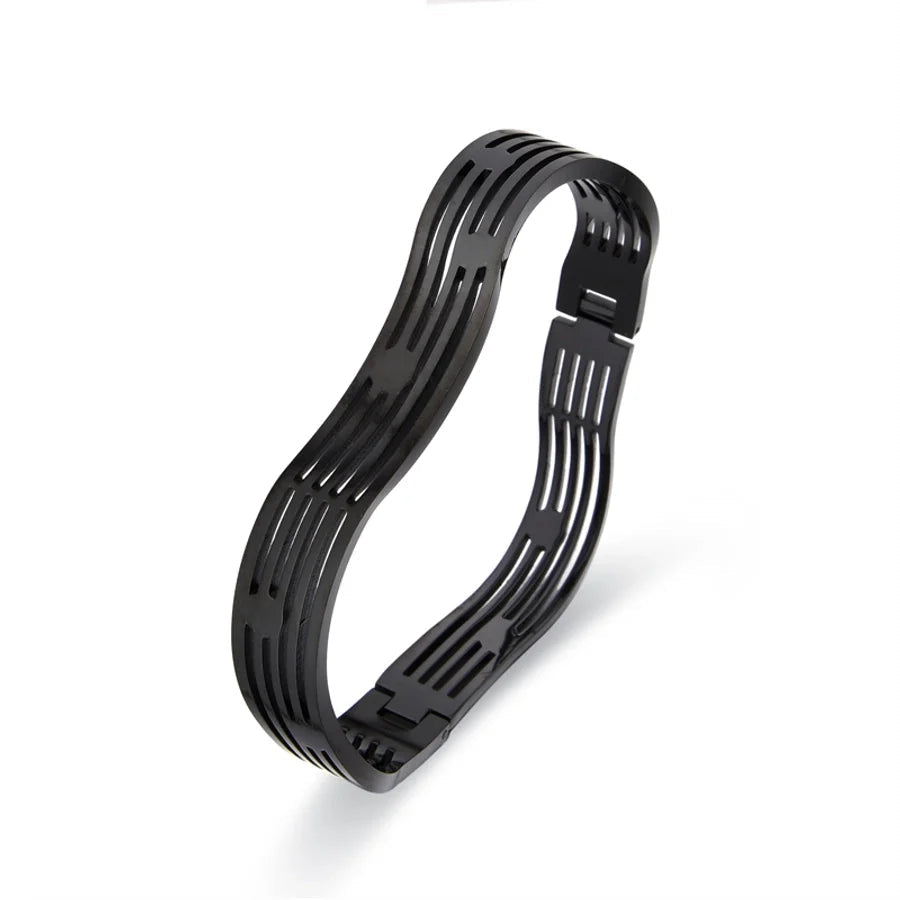 Casual Elegant Geometric Titanium Steel Rose Gold Plated White Gold Plated Gold Plated Bangle In Bulk