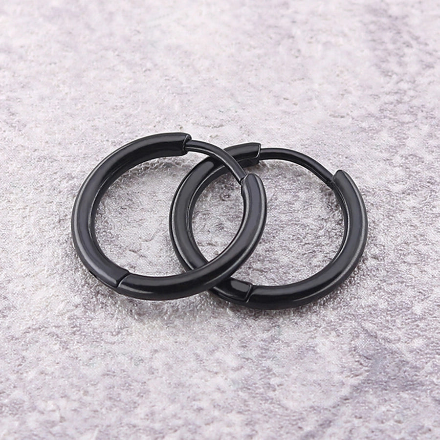 earrings titanium steel earrings thick thin coil boys and girls  circle stainless steel earrings