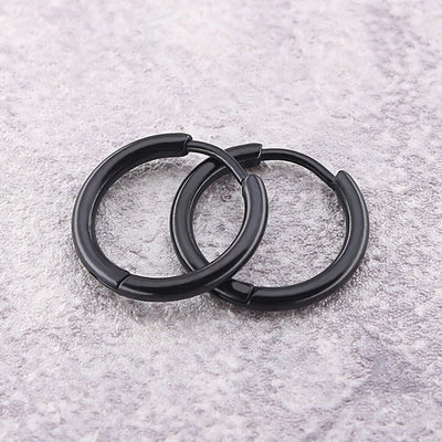 earrings titanium steel earrings thick thin coil boys and girls  circle stainless steel earrings