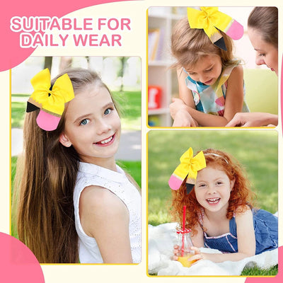 girl's cute simple style pencil rib ribbon bowknot hair tie