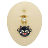 1 Piece Belly Rings Rock Punk Pumpkin Bat Skull 316 Stainless Steel  Alloy Epoxy Inlay Rhinestones Zircon Gold Plated