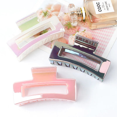 simple style rectangle arylic plating hair claws 1 piece