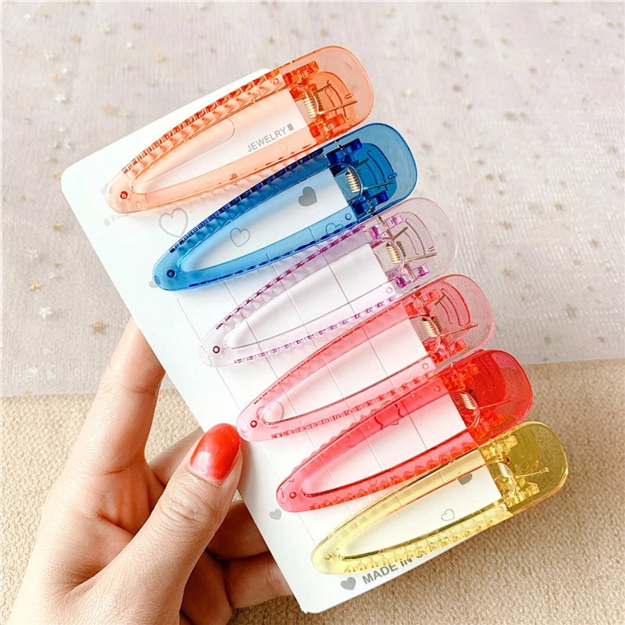sweet solid color plastic resin transparent hair clip