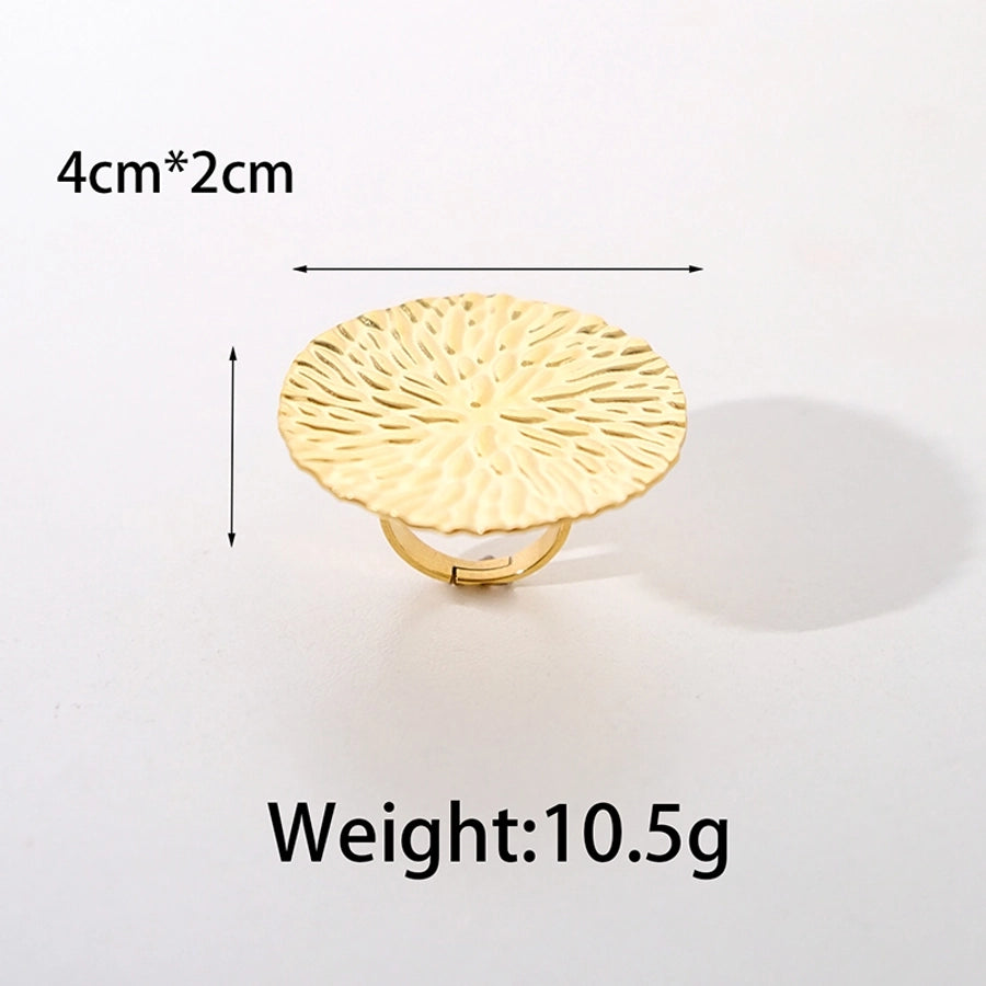 Jewelry Casual Elegant Commute Geometric Flower 304 Stainless Steel 14K Gold Plated Plating Stainless Steel Rings