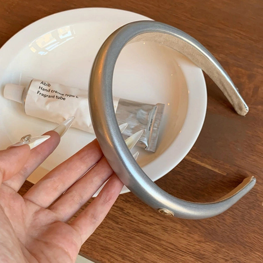 Women's Simple Style Classic Style Solid Color Pu Leather Hair Band