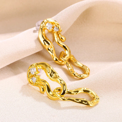 1 Pair Elegant Simple Style Geometric Alloy 18K Gold Plated Drop Earrings