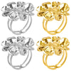 Jewelry Cute Geometric Flower 304 Stainless Steel 18K Gold Plated Irregular Polishing Adjustable Ring