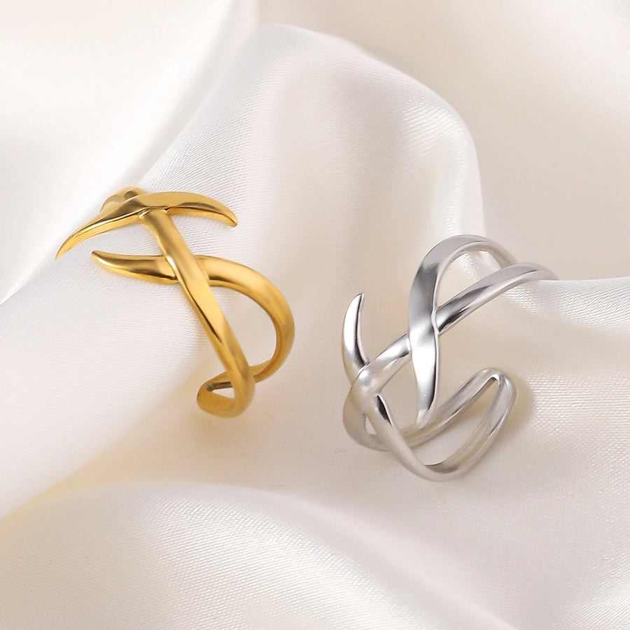 Jewelry Elegant Classic Style Geometric Simple Titanium Steel Open Rings
