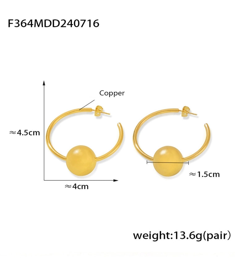 1 Pair Casual Exaggerated Simple Style U Shape Copper Earrings