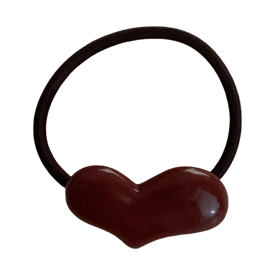 Women's Cute Simple Style Heart Shape Resin Hair Tie