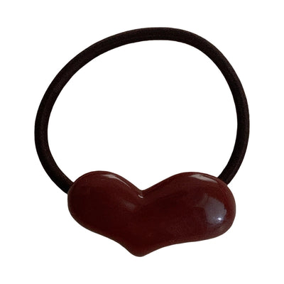 Women's Cute Simple Style Heart Shape Resin Hair Tie